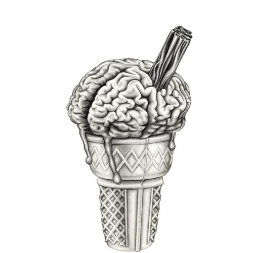 Brain Freeze ice cream - Pencil art by Lauren
