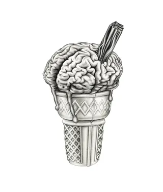 Brain Freeze ice cream - Pencil art by Lauren