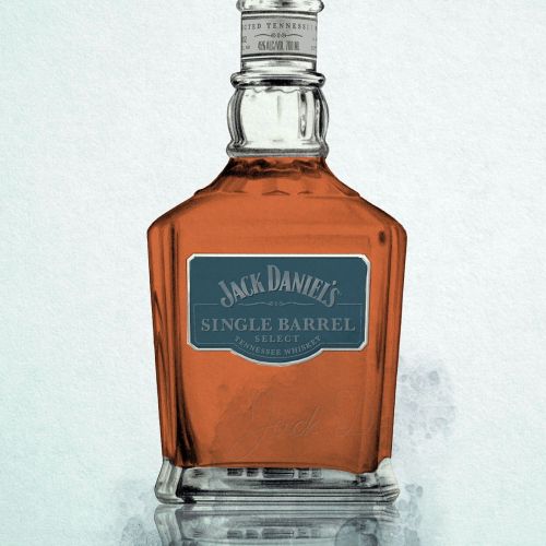 Pencil Sketch Of Jack Daniel's Whiskey