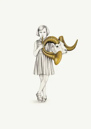 Aries editorial horoscope illustration