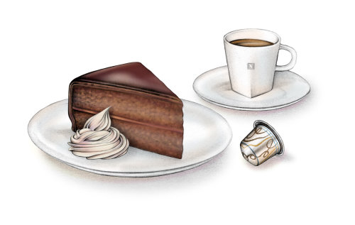 Snacks - Taza de té y pastel