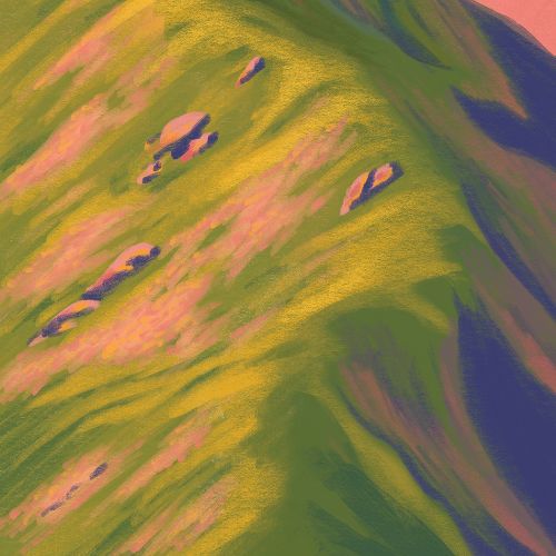 Colorful mountain landscape by Lauren Mortimer Colours