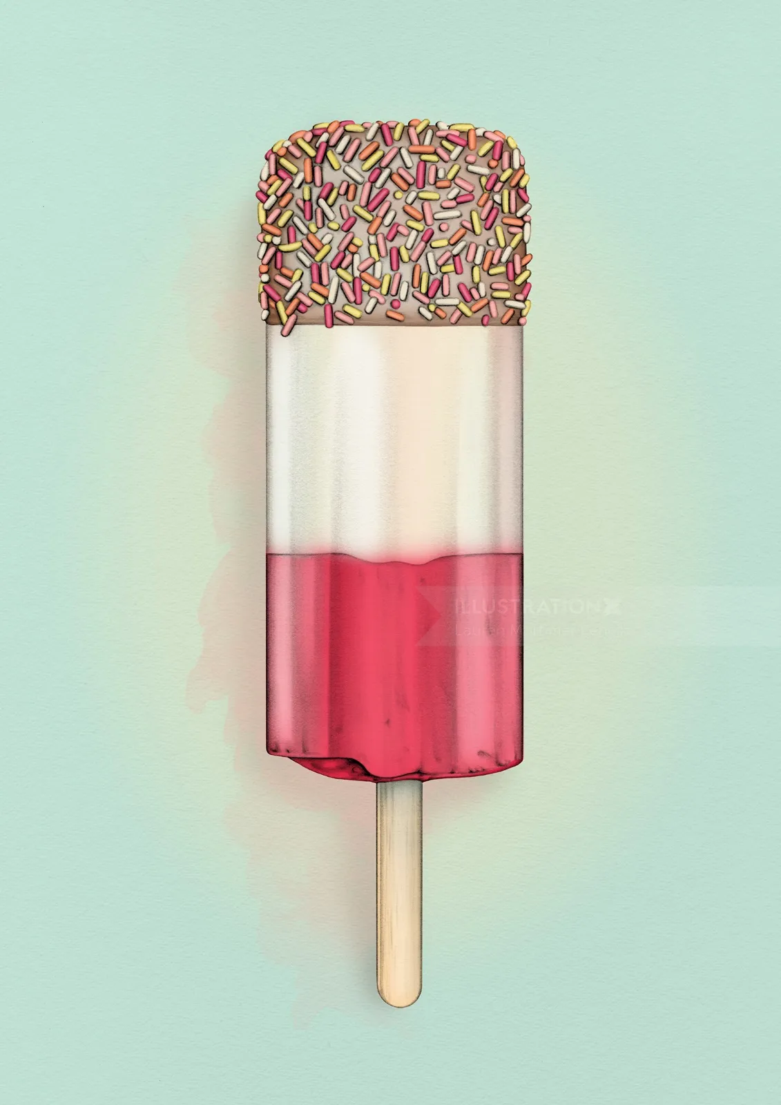 Pink fab ice lolly realistic artwork