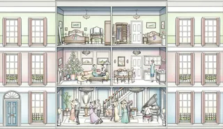 Architectural Drawing of a Christmas Townhouse