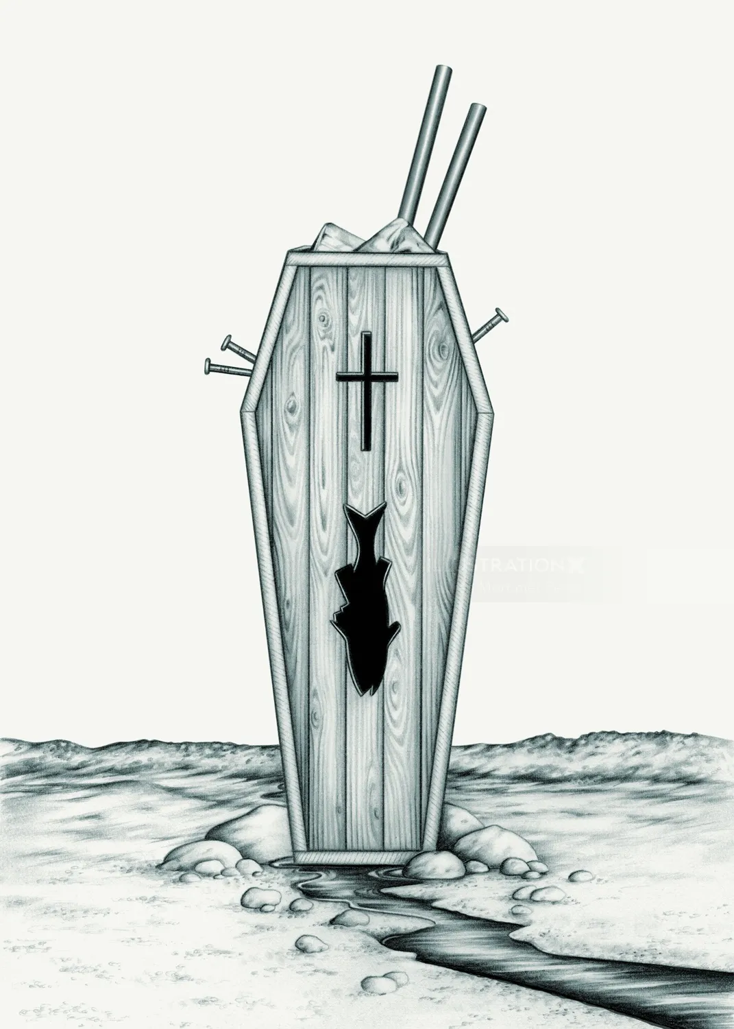 Pencil made an art of Coffin Box