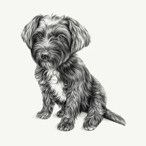 Animal Dog black and white art