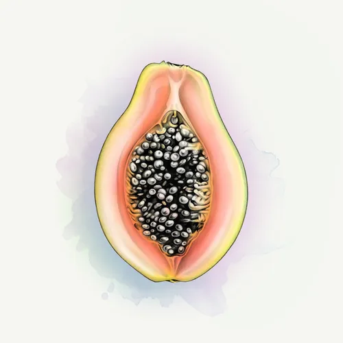 Photorealistic illustration of papaya