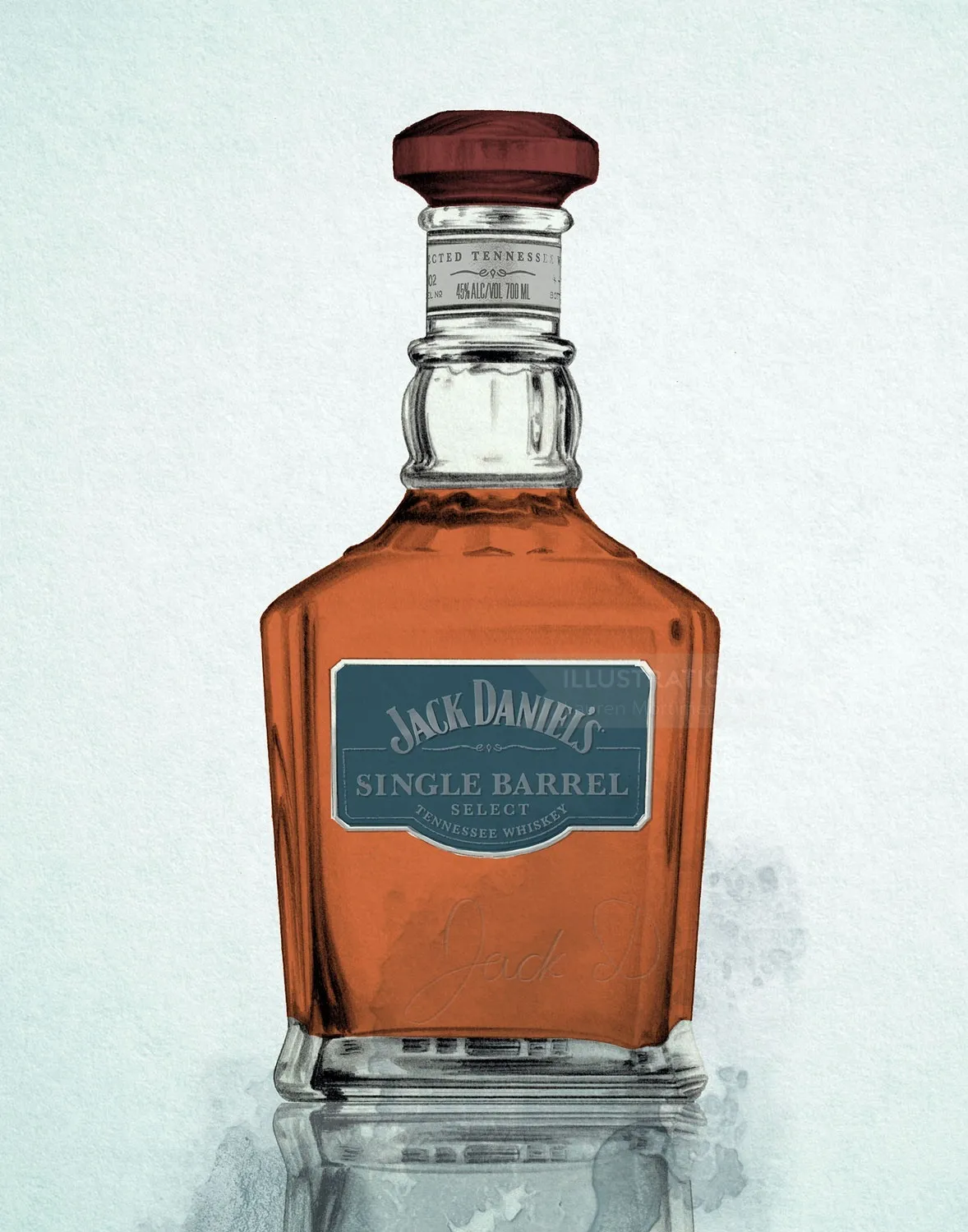 Pencil Sketch Of Jack Daniel's Whiskey