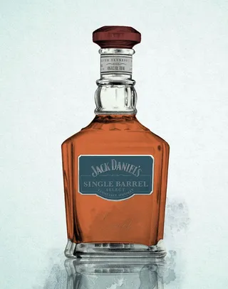 Croquis au crayon du whisky Jack Daniel&#39;s