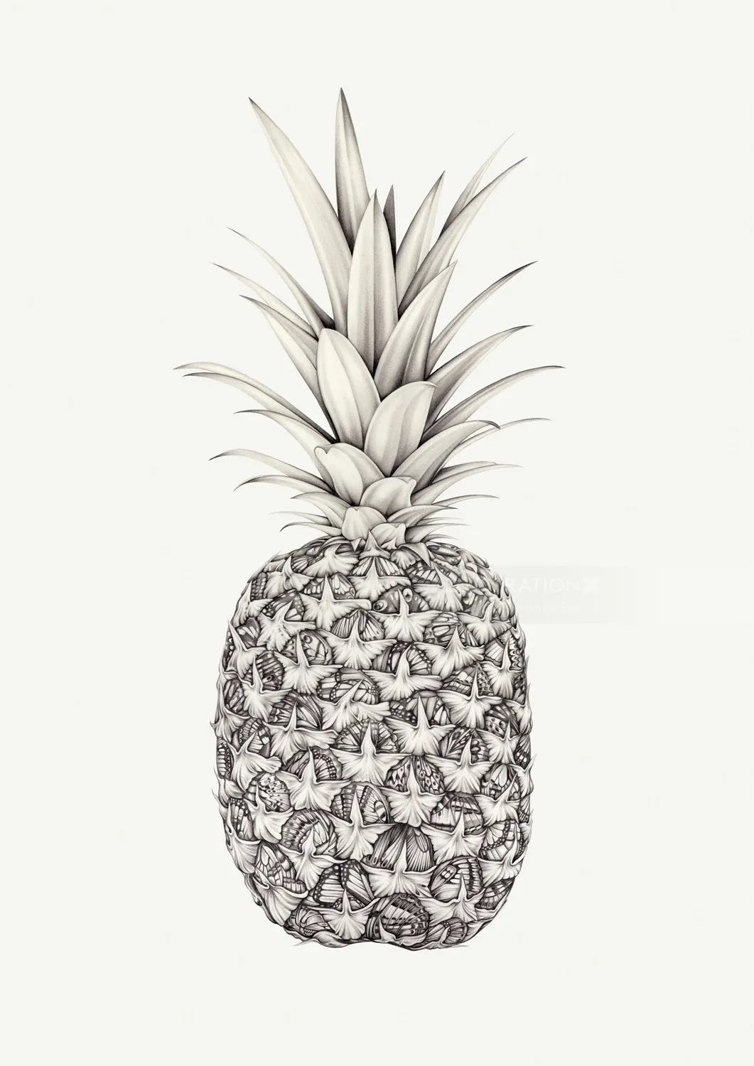 Pineapple - Pencil drawing by Lauren Mortimer