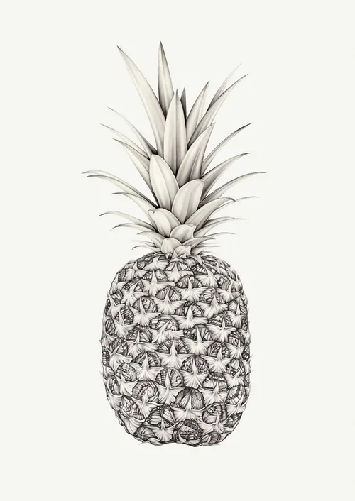 Pineapple - Pencil drawing by Lauren Mortimer