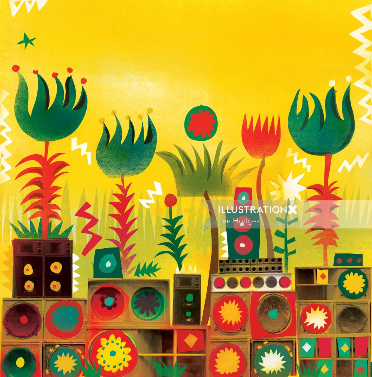 Fokus - Arte de portada musical de Palms In My Backyard EP