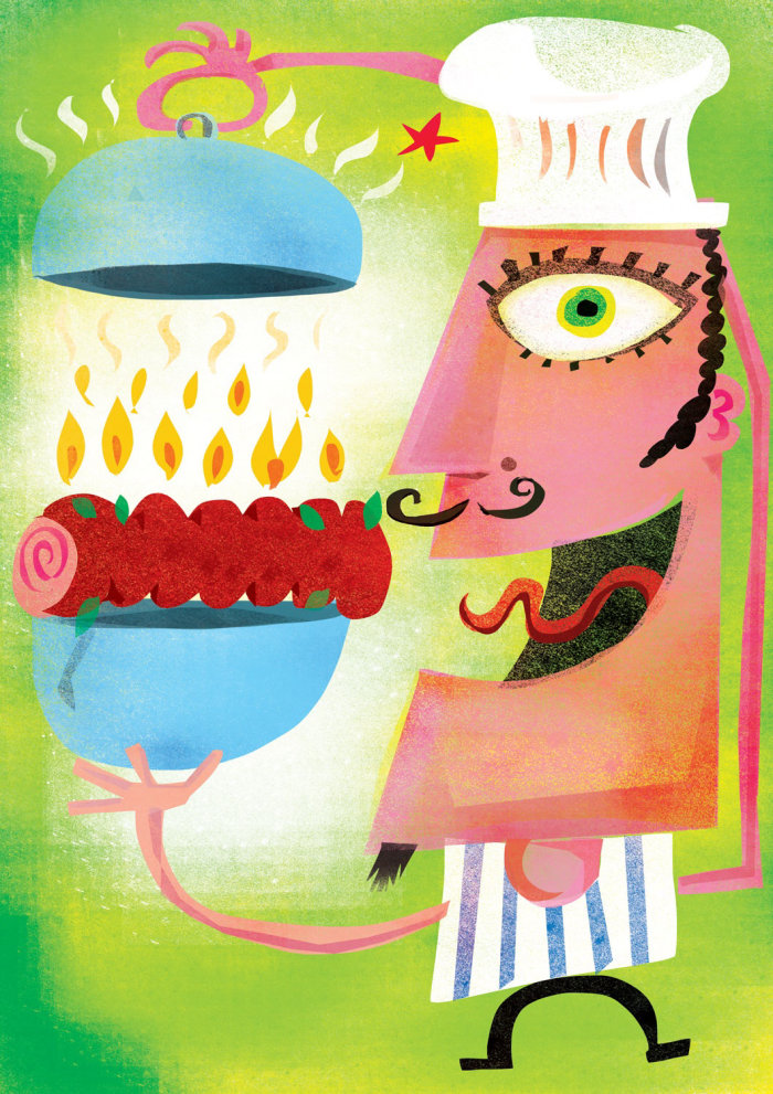 Graphic Chef with dish