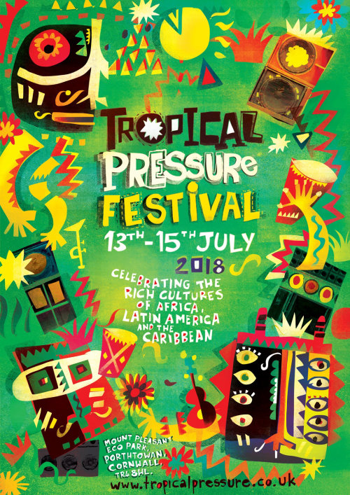 Lettrage graphique Festival de la pression tropicale