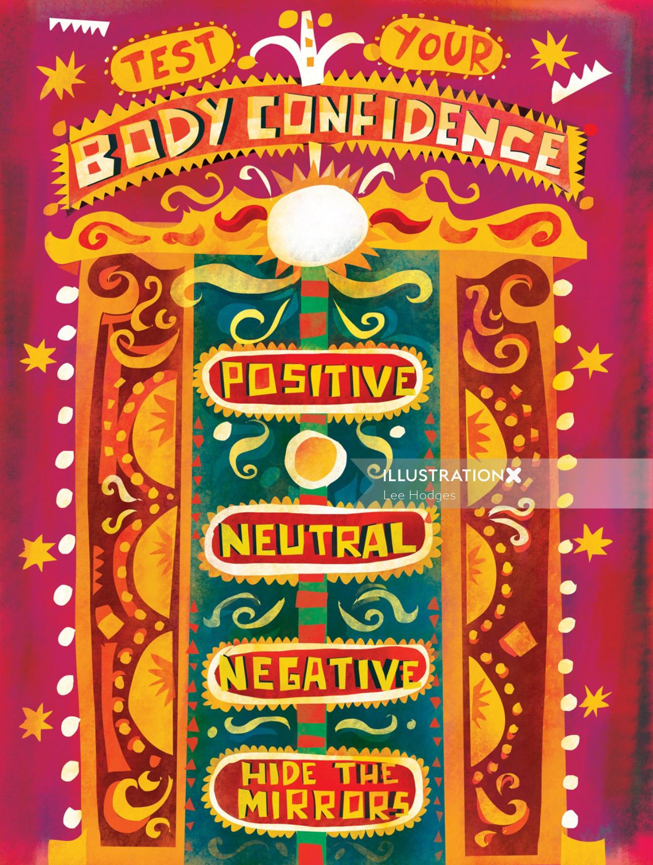 Ilustração editorial de confiança corporal para a revista Women&#39;s Health