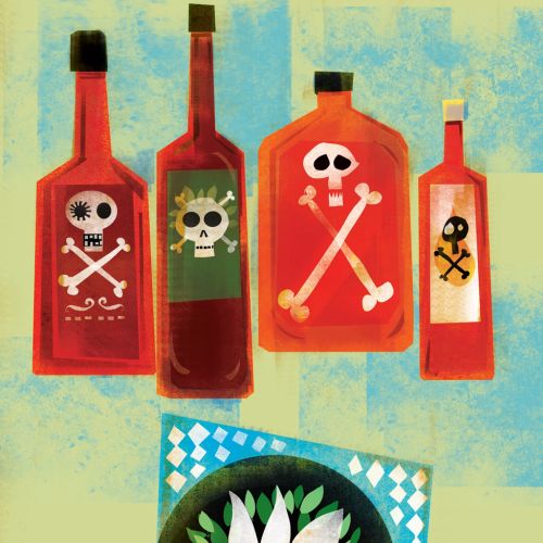 Graphic poison bottle