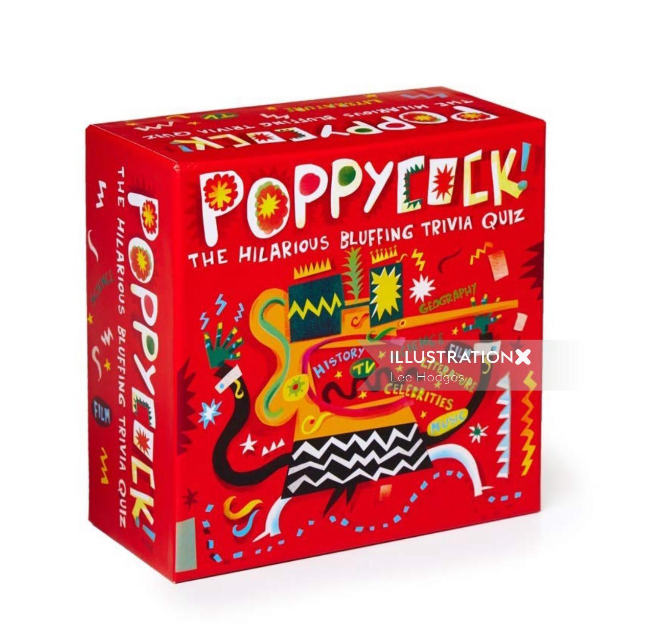 Ilustración de empaque para Poppycock Game