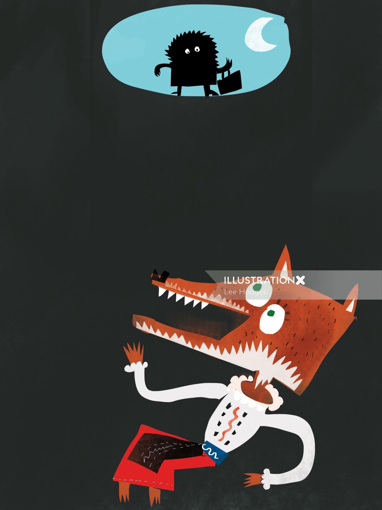 Ilustración de zorro animal