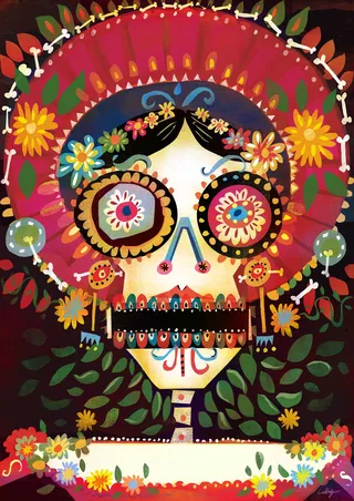 Graphic Mexican Dia de los Muertos