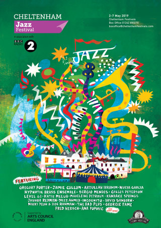 Graphic poster of Cheltenham Jazz Festival-2019