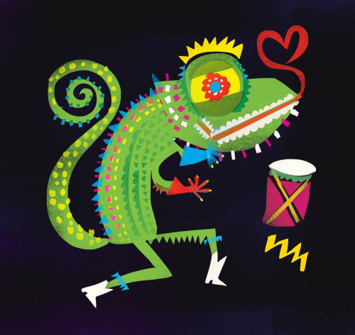 Graphic Dancing Love Chameleon
