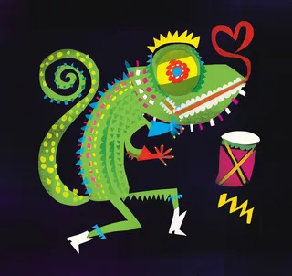 Graphic Dancing Love Chameleon
