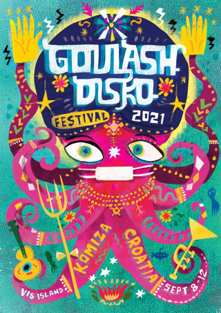 Arte del cartel del Festival Goulash Disko 2021