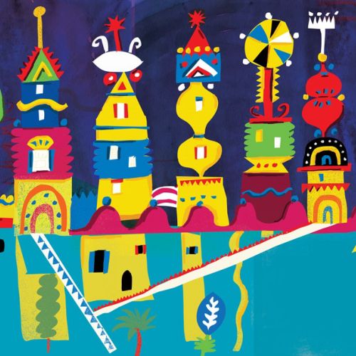 Fantasy castle with animals and bright decorations by Lee Hodges