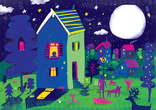 Night scene painting by Lee Hodges