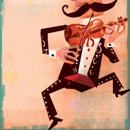 Graphic Mariachi violinist