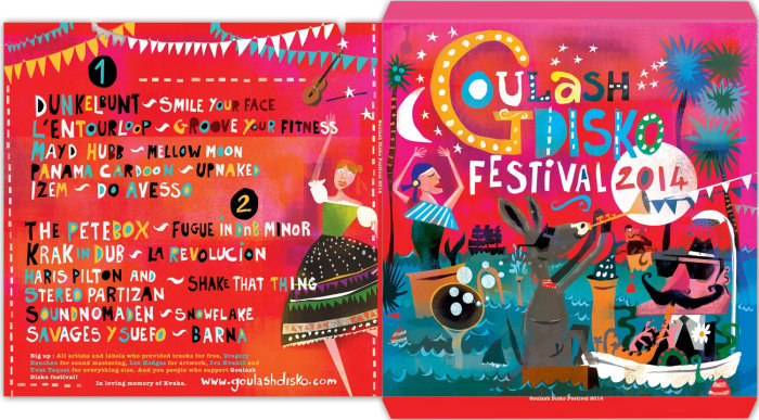 Goulash Disko Festival album covers illustration