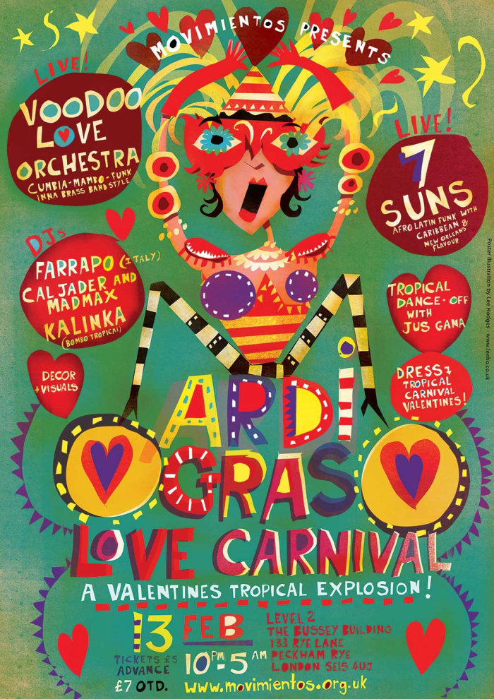 Poster for Mardi Gras Love Carnival event
