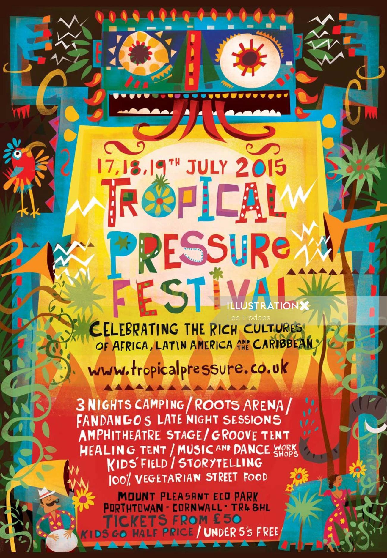 Poster art for Tropical pressure festival