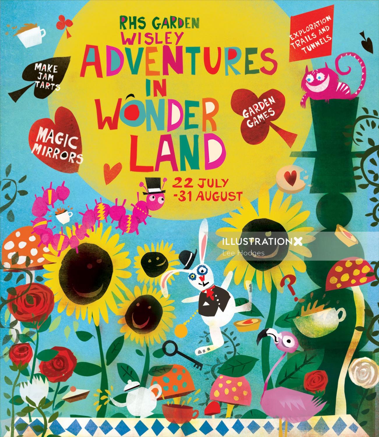 RHS Posters - Alice in Wonderland poster illustration