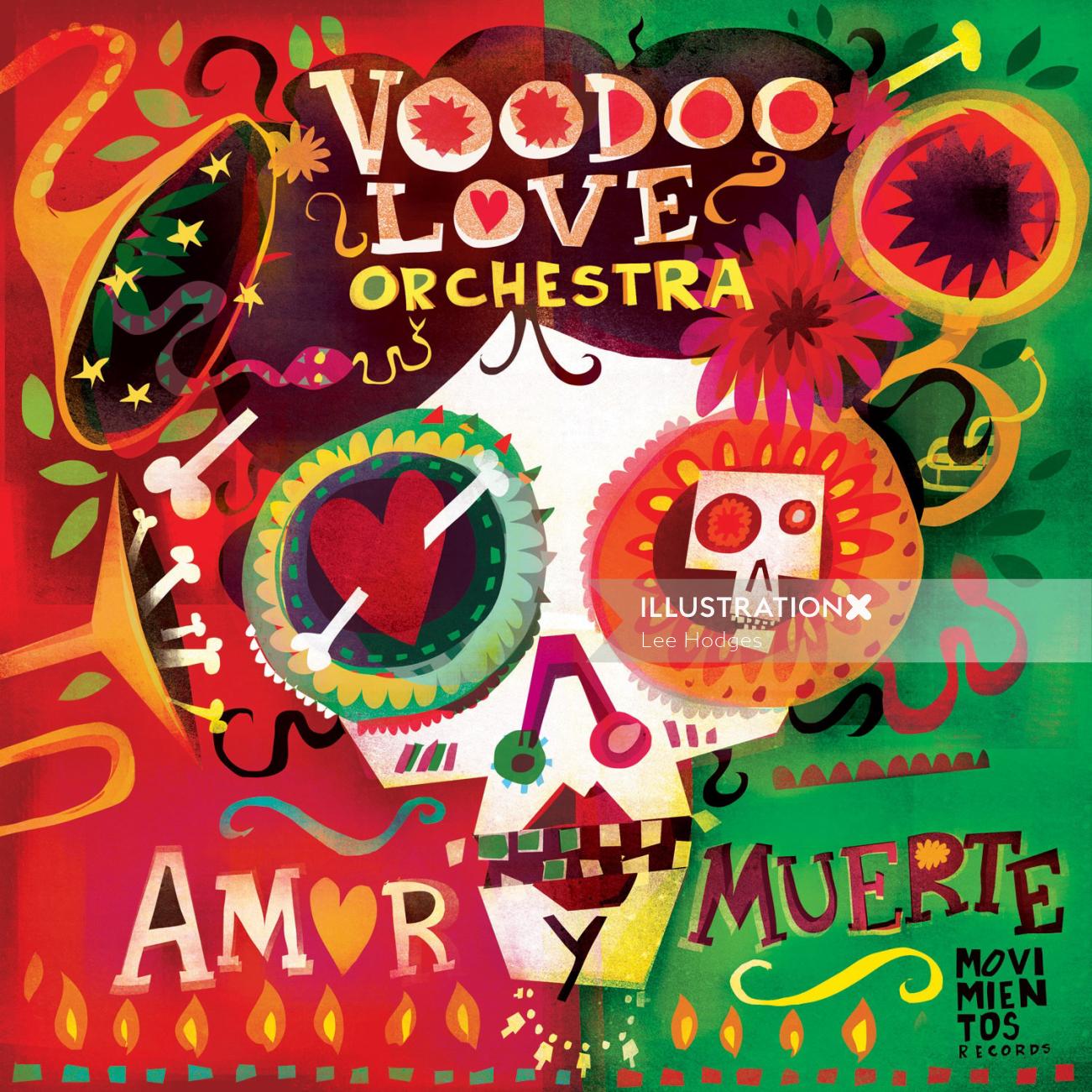 Arte de portada del álbum Voodoo Love Orchestra de Lee Hodges
