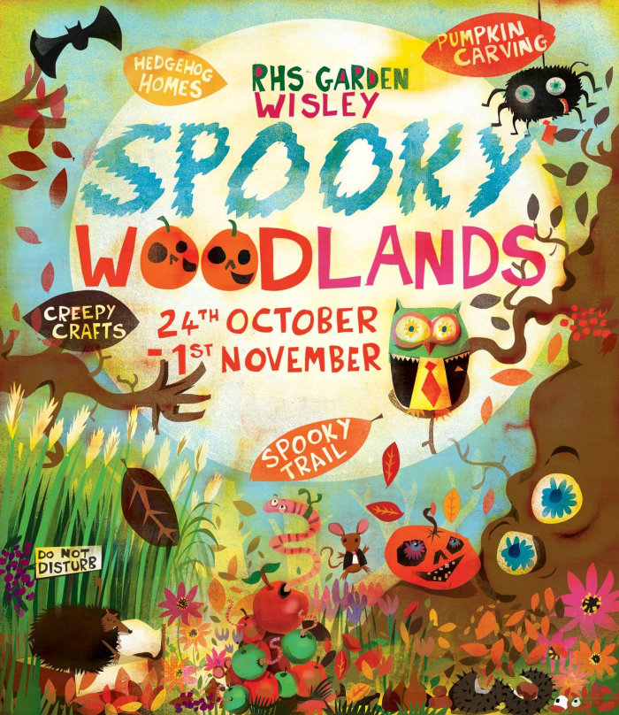 Illustration for Spooky Woodlands poster by Lee Hodges