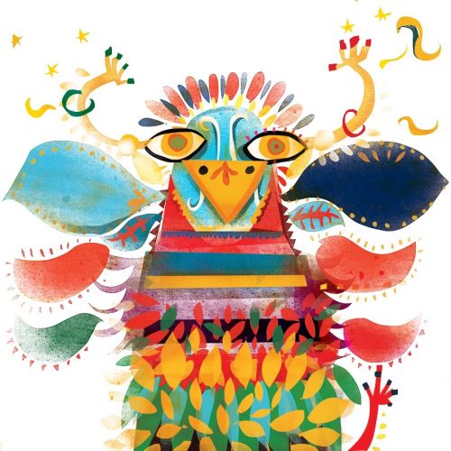 Bird man carnival illustration by Lee Hodges