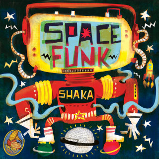 Uma ilustração para a capa do EP Space Funk