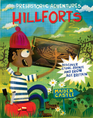 Aventuras prehistóricas: ilustración de libro Hill Forts