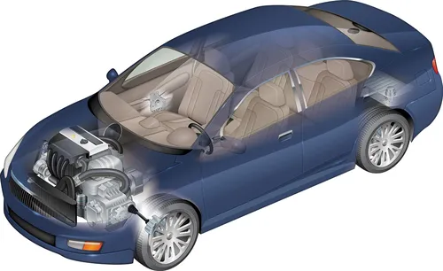 Illustration of Cutaway Car