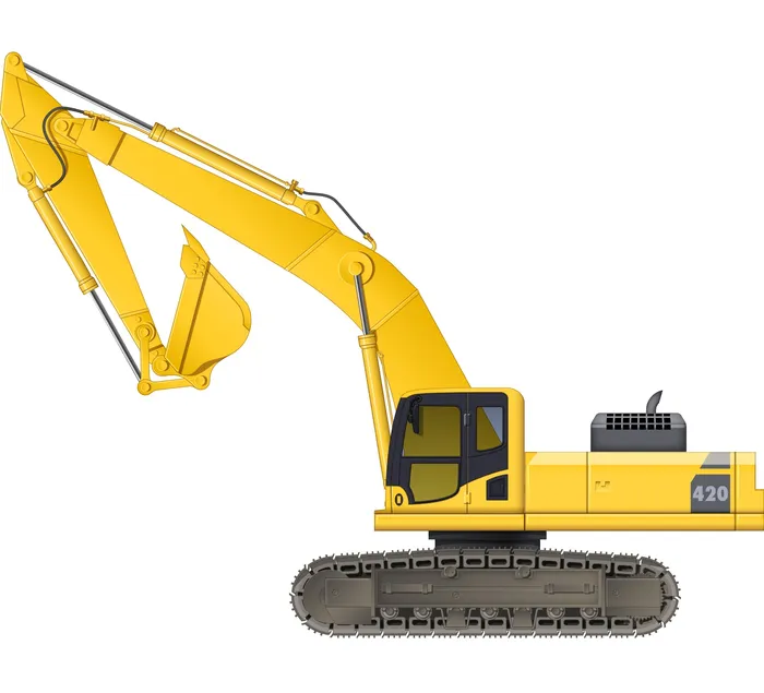 Illustration of caterpillar tracks digger