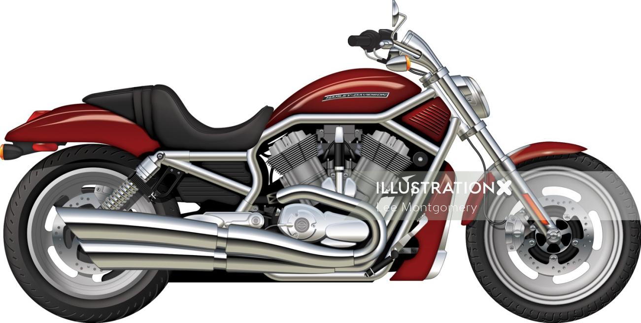Ilustración de Harley Davidson V-Rod