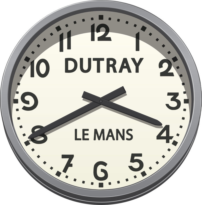 Le Mans Race Track Clock vector illustration
