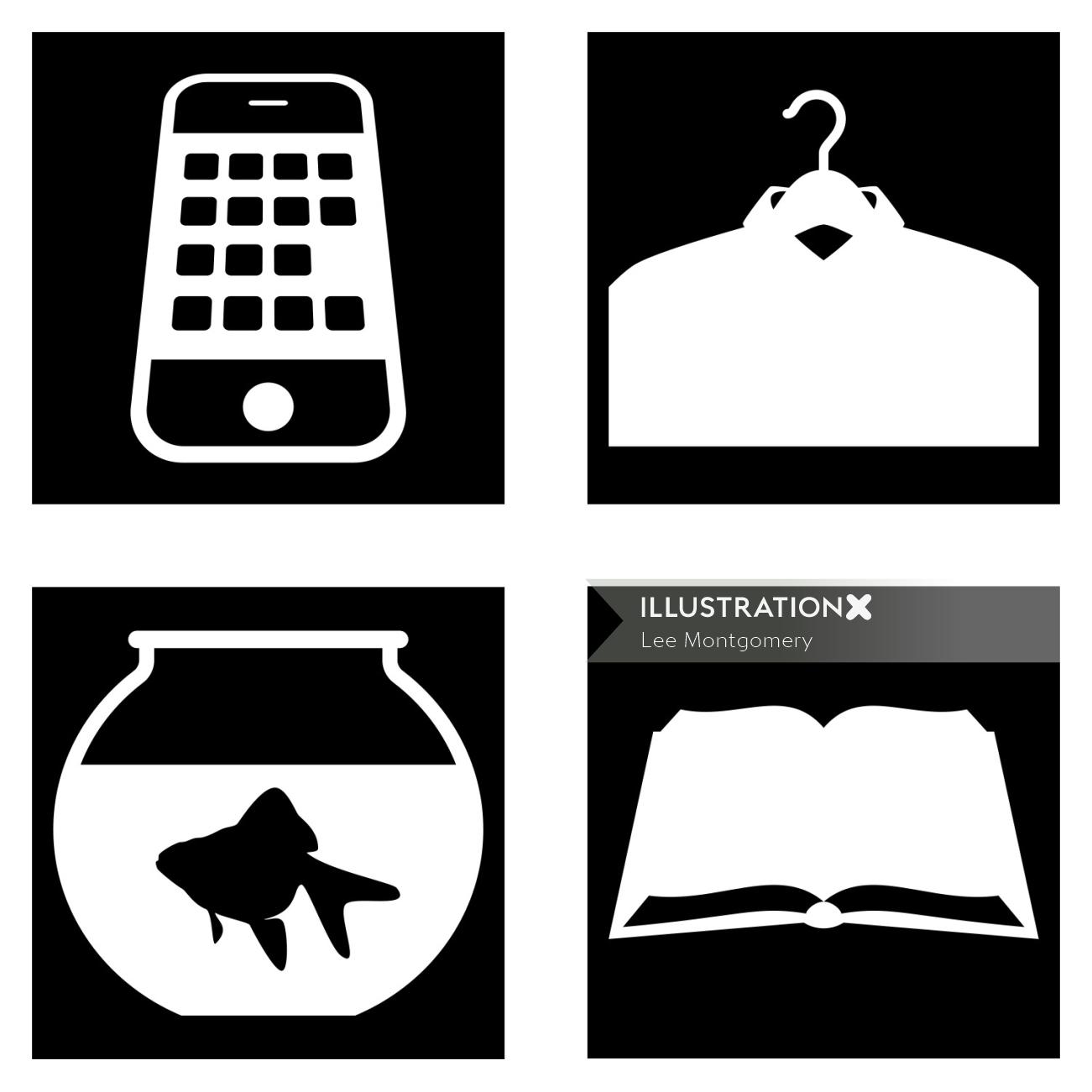 Illustration of Silhouette Icons