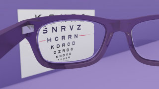 Animação do gráfico de visão do oftalmologista
