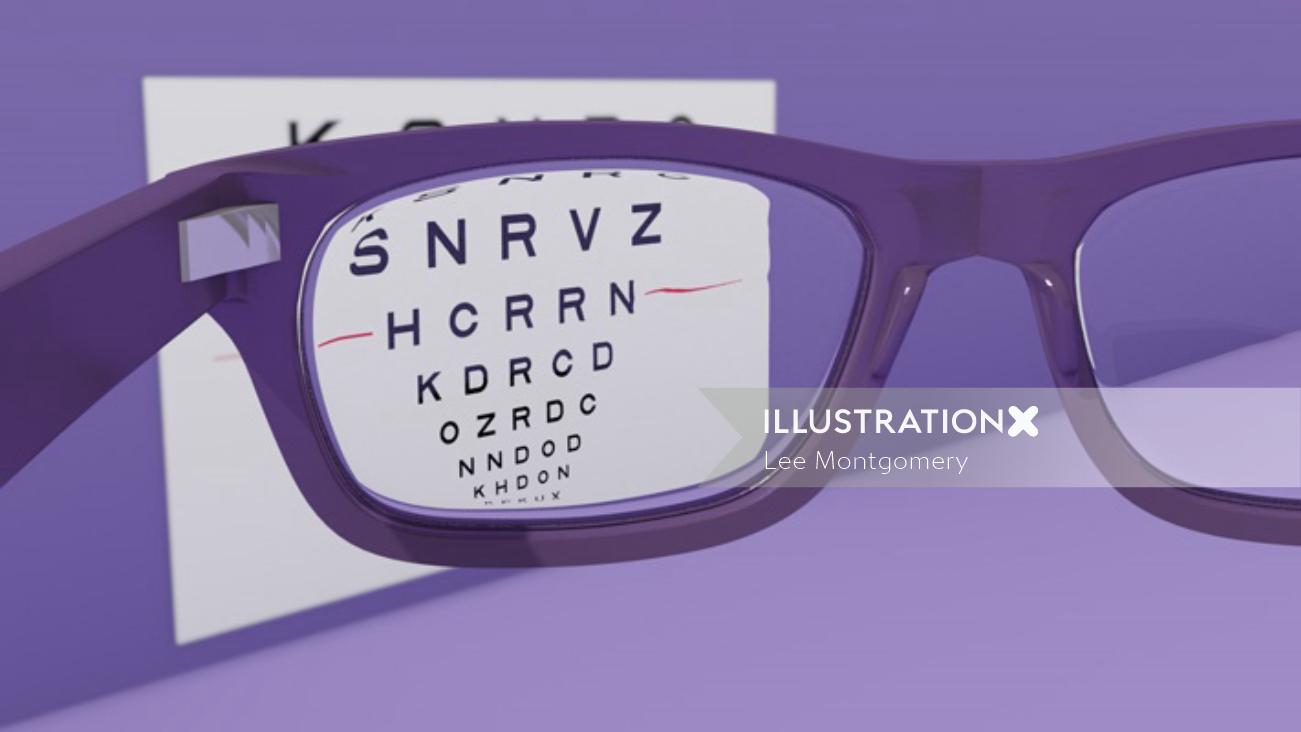 眼鏡技師の視力チャートアニメーション