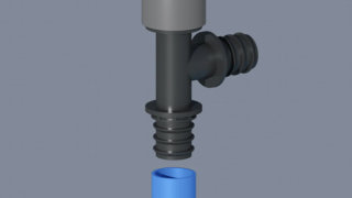 Animação 3D de conectores de tubo

