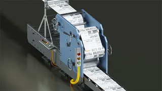 Printing press 3d animation
