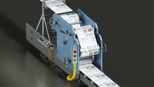 Printing press 3d animation

