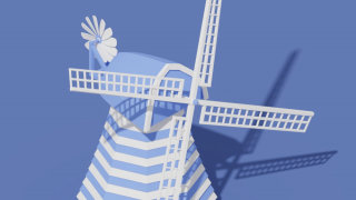 Animación 3d del molino de viento
